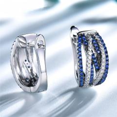 Wholesale Jewelry suppliers S925 Sterling Silver Hoop Earrigns Lab -grown Emerald Clip Classic Earrings For Party Wedding Gift Jewelry supply