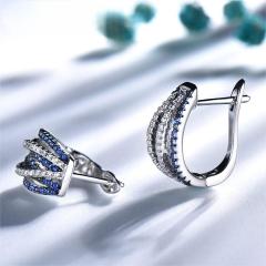 Wholesale Jewelry suppliers S925 Sterling Silver Hoop Earrigns Lab -grown Emerald Clip Classic Earrings For Party Wedding Gift Jewelry supply