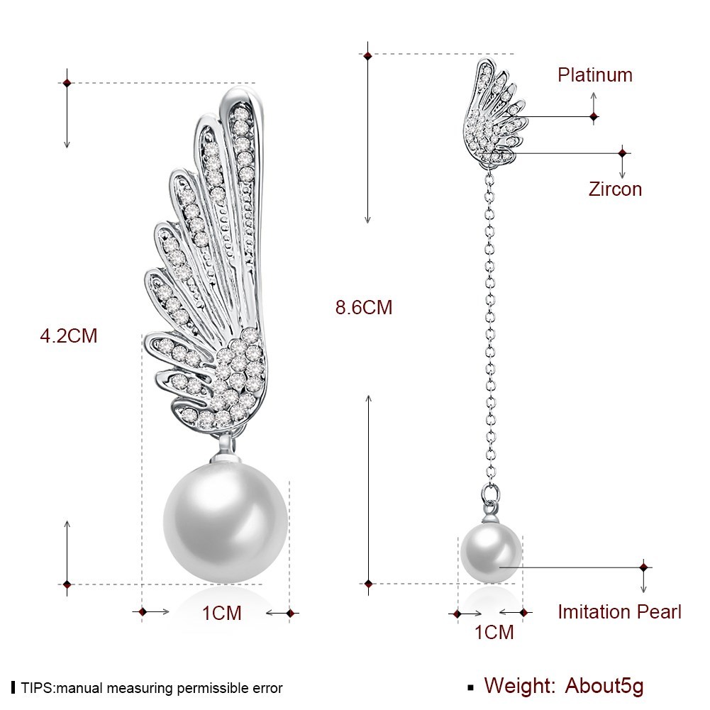 new women's earrings 18K tricolor round pearl earrings tassel earrings fashion party Valentine's Day gift jewelry