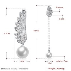new women's earrings 18K tricolor round pearl earrings tassel earrings fashion party Valentine's Day gift jewelry