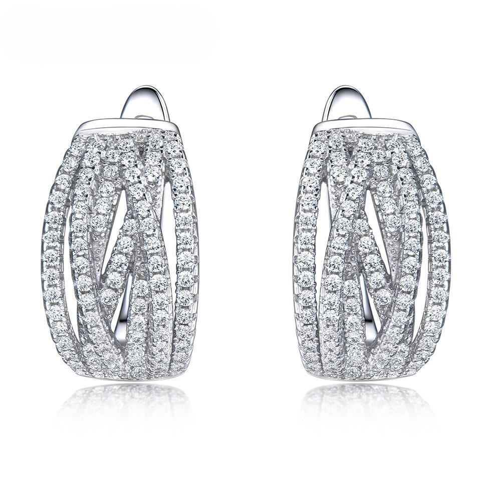 Wholesale Jewelry suppliers S925 Sterling Silver Hoop Earrigns Lab -grown Emerald Clip Classic Earrings For Party Wedding Gift Jewelry supply