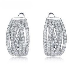 Wholesale Jewelry suppliers S925 Sterling Silver Hoop Earrigns Lab -grown Emerald Clip Classic Earrings For Party Wedding Gift Jewelry supply