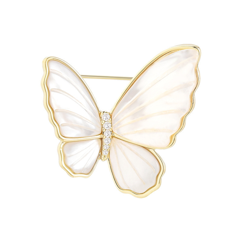 Elegant Shell Butterfly Brooch Exquisite Suit Rhinestone Brooches Accessories Suit Brooch Pins Ornaments 2022 New Jewelries