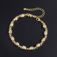Elegant Luxury Gold Plated Cubic Zirconia Stone Pave Setting Exquisite Necklace Bracelet Jewelry Set Charm Ladies Girls Jewelry Fashion Accessory Set Gifts