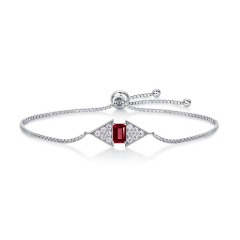 S925 Silver Lab Grown Emerald Stone Custom Elegant Bracelet Jewelry Adjustable Bracelets for WOMEN'S Gift Party