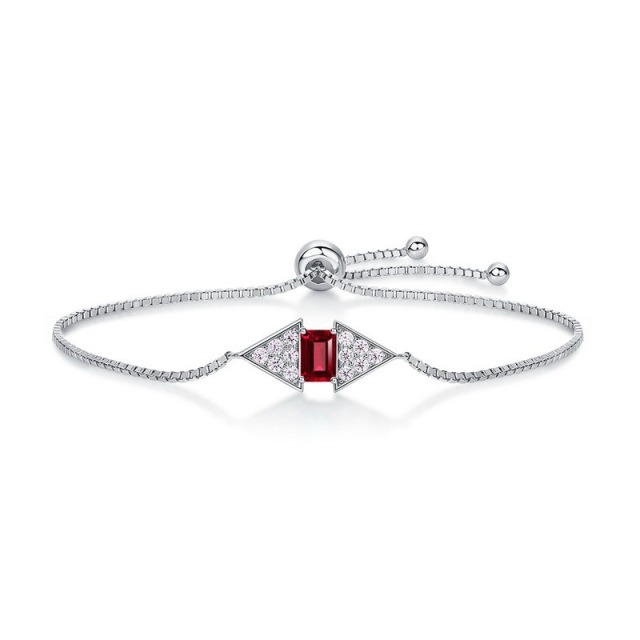 S925 Silver Lab Grown Emerald Stone Custom Elegant Bracelet Jewelry Adjustable Bracelets for WOMEN'S Gift Party