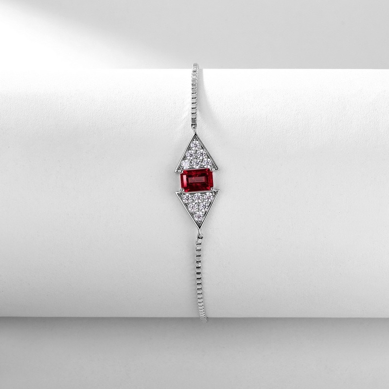 S925 Silver Lab Grown Emerald Stone Custom Elegant Bracelet Jewelry Adjustable Bracelets for WOMEN'S Gift Party