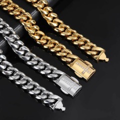 Hip-hop Luxury Custom 12MM Zircon Cuban Brass Bracelet for Men Wholesale PVD 18K gold plated Heavy Chain Link Bracelets Cross Charm Fashion Jewelry Gift