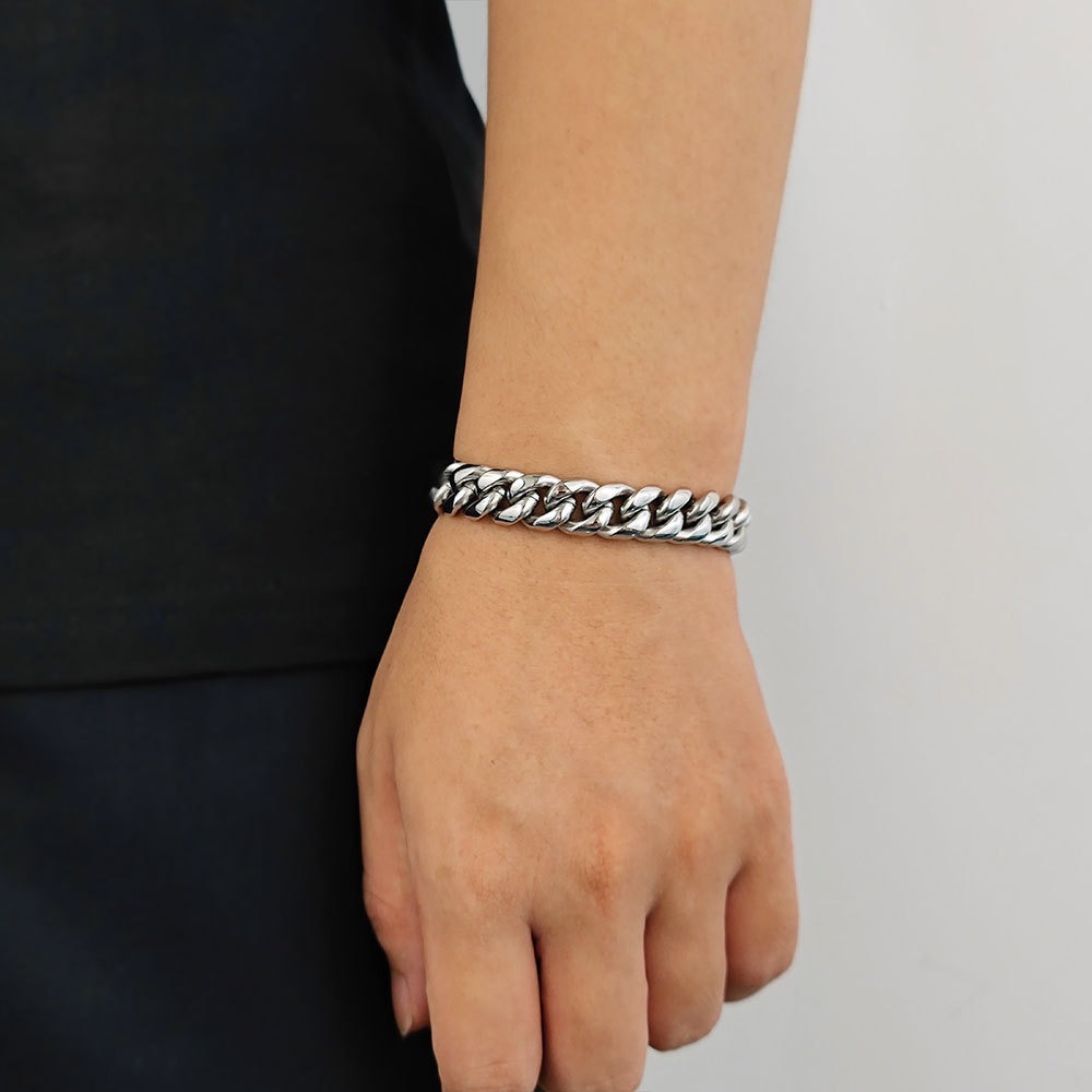 Hip-hop Luxury Custom 12MM Zircon Cuban Brass Bracelet for Men Wholesale PVD 18K gold plated Heavy Chain Link Bracelets Cross Charm Fashion Jewelry Gift
