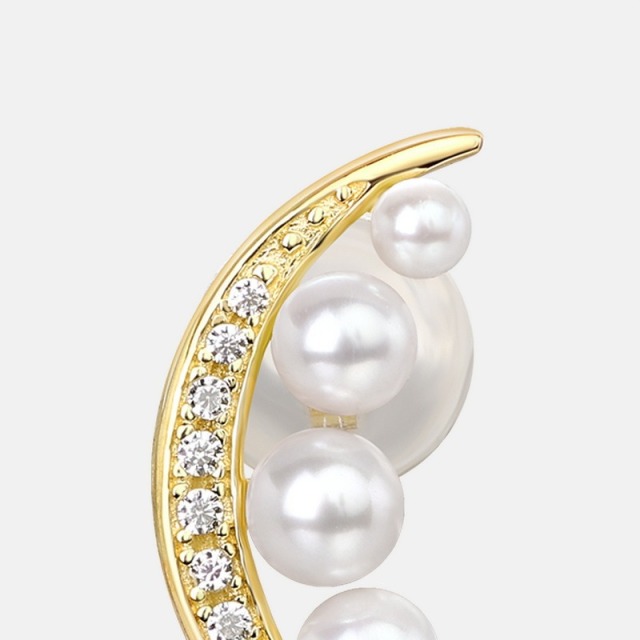 14K gold plated S925 silver Exquisite 3-6mm Natural Freshwater Pearl Needle Post Stud Pins Earrings for Women Engagement Wholesale