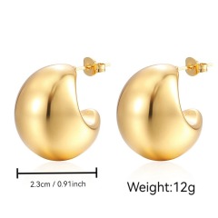 Geometric Hollow Earrings in 316L Surgical Steel | Vacuum Plated, Hypoallergenic & Lightweight Modern Jewelry | Multiple Shapes Available