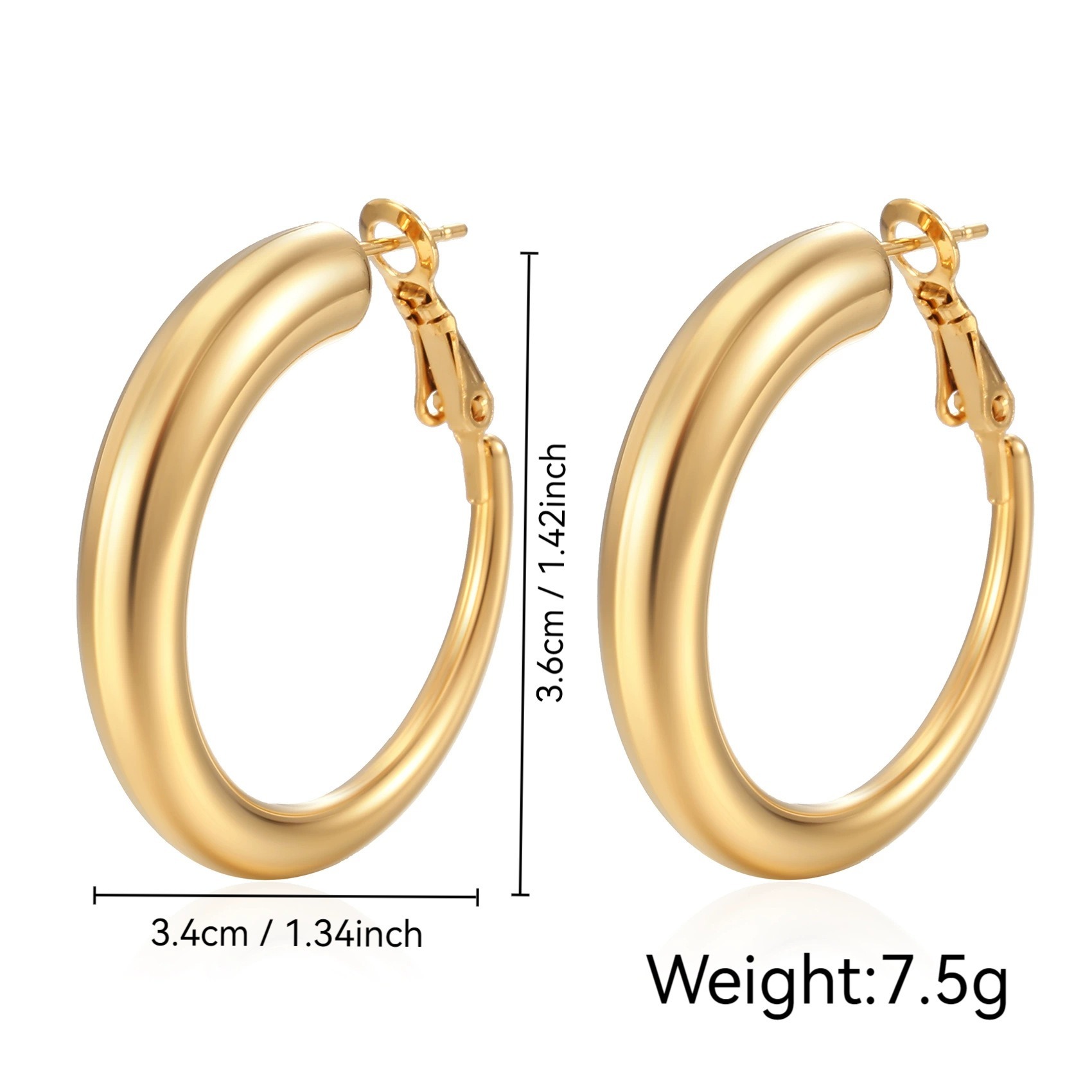 Geometric Hollow Earrings in 316L Surgical Steel | Vacuum Plated, Hypoallergenic & Lightweight Modern Jewelry | Multiple Shapes Available