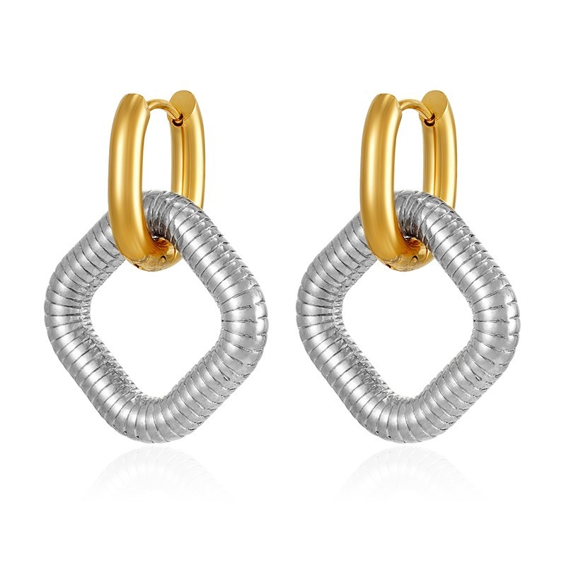 Geometric Interchangeable 304 Stainless Steel Earrings | Hypoallergenic & Vacuum Plated Studs
