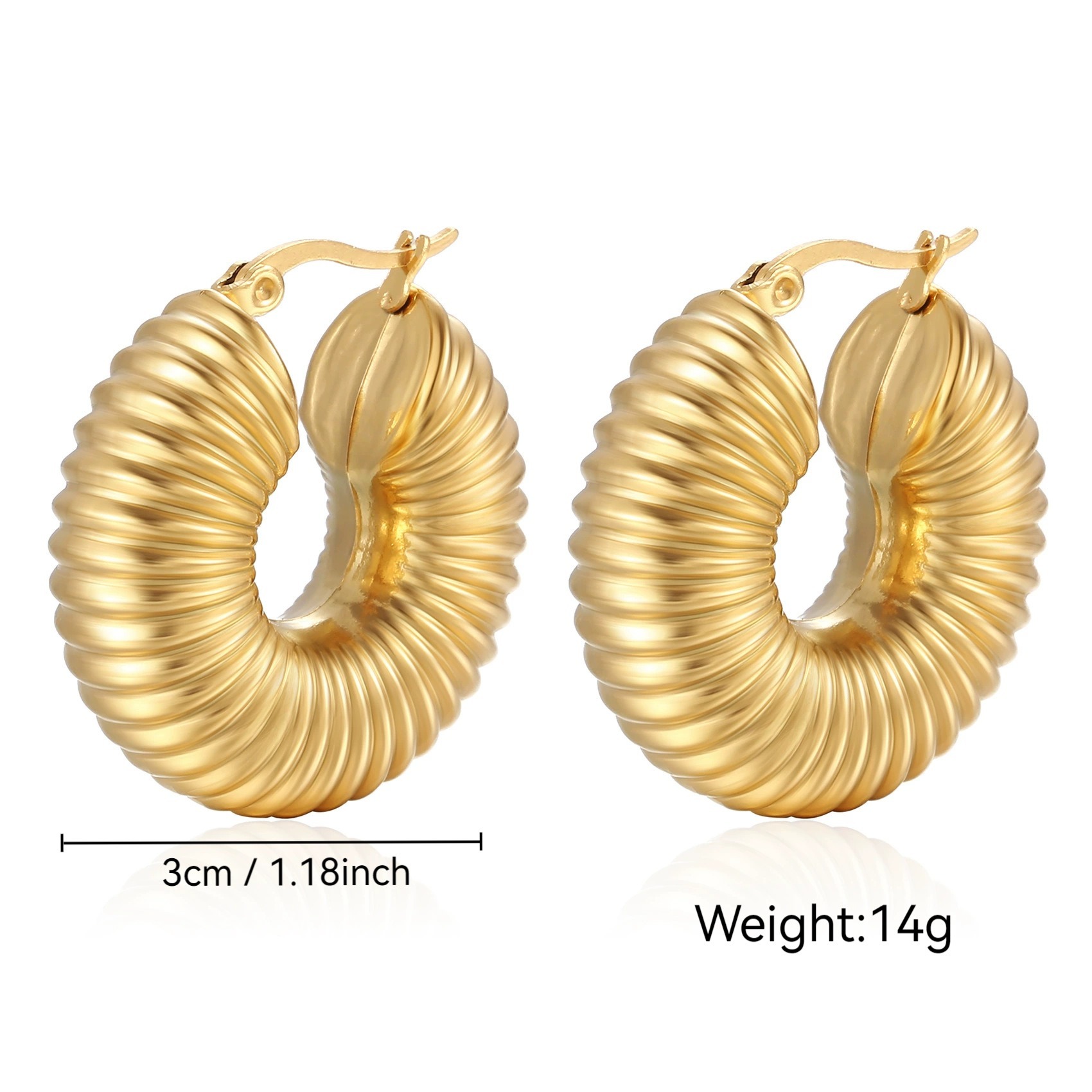 Geometric Hollow Earrings in 316L Surgical Steel | Vacuum Plated, Hypoallergenic & Lightweight Modern Jewelry | Multiple Shapes Available