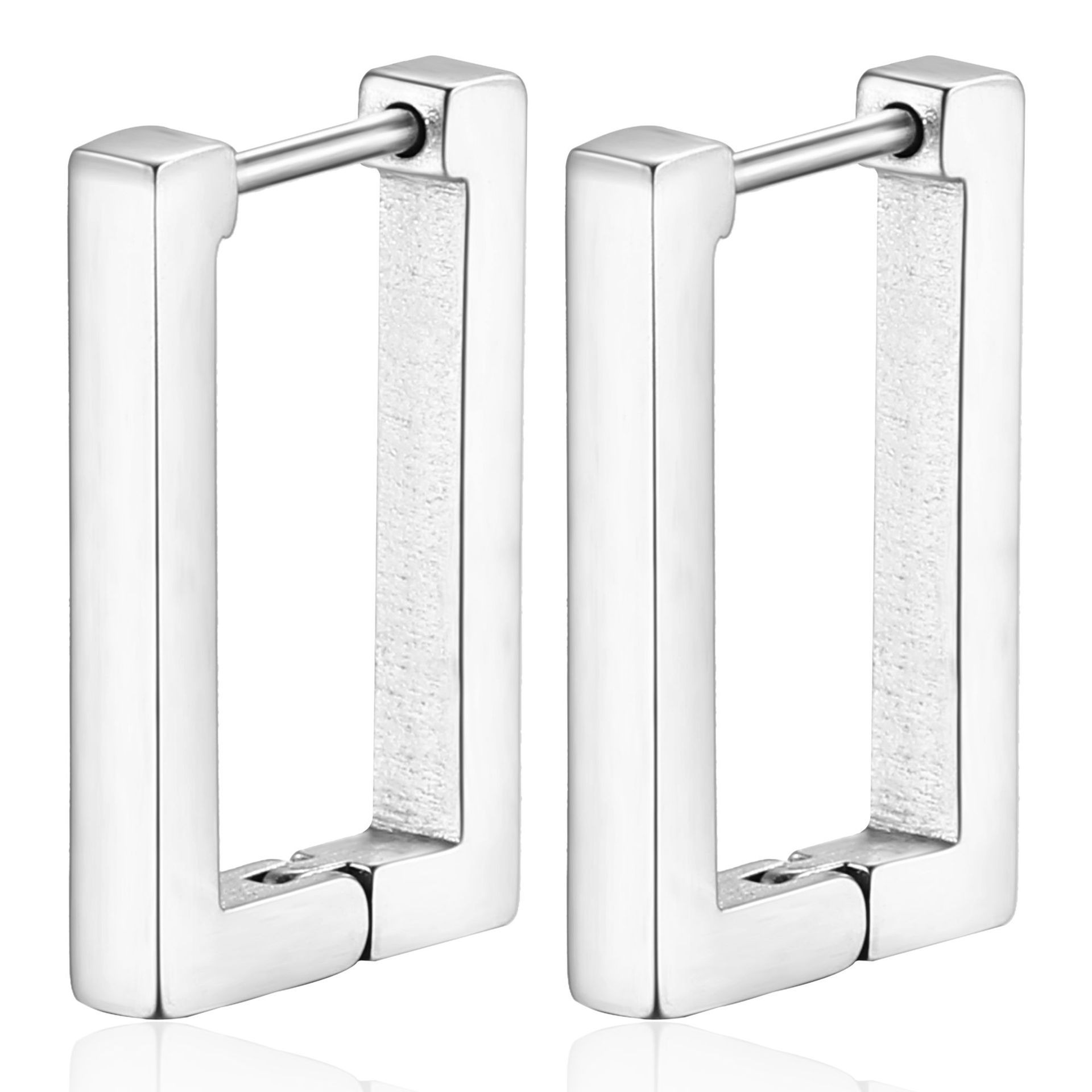 Wholesale jewelry supplier Customized PVD gold plated Geometric 316L Stainless Steel Hoop Earrings