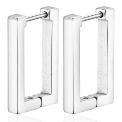 Wholesale jewelry supplier Customized PVD gold plated Geometric 316L Stainless Steel Hoop Earrings