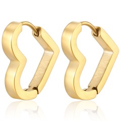 Wholesale jewelry supplier Customized PVD gold plated Geometric 316L Stainless Steel Hoop Earrings