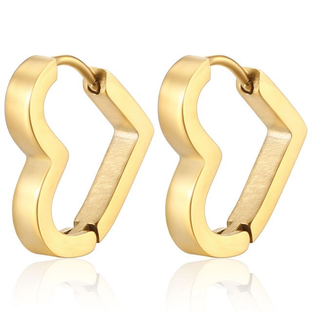 Wholesale jewelry supplier Customized PVD gold plated Geometric 316L Stainless Steel Hoop Earrings