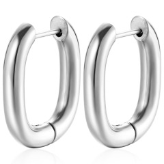 Wholesale jewelry supplier Customized PVD gold plated Geometric 316L Stainless Steel Hoop Earrings