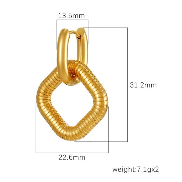 Geometric Interchangeable 304 Stainless Steel Earrings | Hypoallergenic & Vacuum Plated Studs