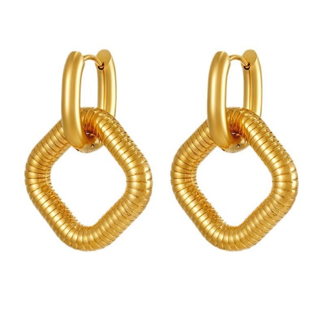 Geometric Interchangeable 304 Stainless Steel Earrings | Hypoallergenic & Vacuum Plated Studs