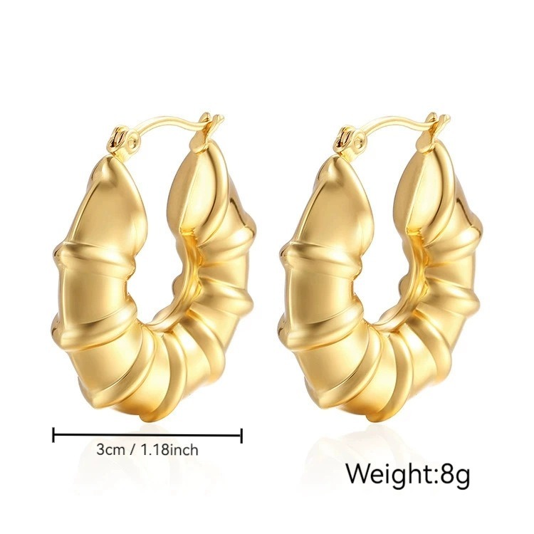 Geometric Hollow Earrings in 316L Surgical Steel | Vacuum Plated, Hypoallergenic & Lightweight Modern Jewelry | Multiple Shapes Available