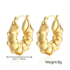 Geometric Hollow Earrings in 316L Surgical Steel | Vacuum Plated, Hypoallergenic & Lightweight Modern Jewelry | Multiple Shapes Available