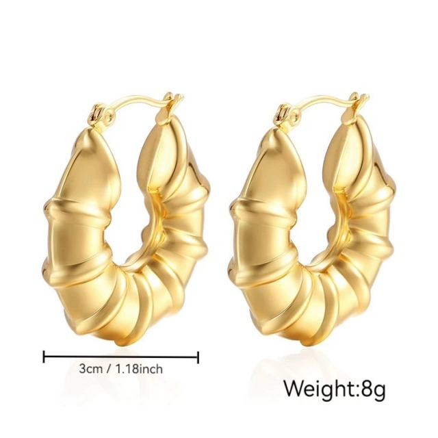 Geometric Hollow Earrings in 316L Surgical Steel | Vacuum Plated, Hypoallergenic & Lightweight Modern Jewelry | Multiple Shapes Available