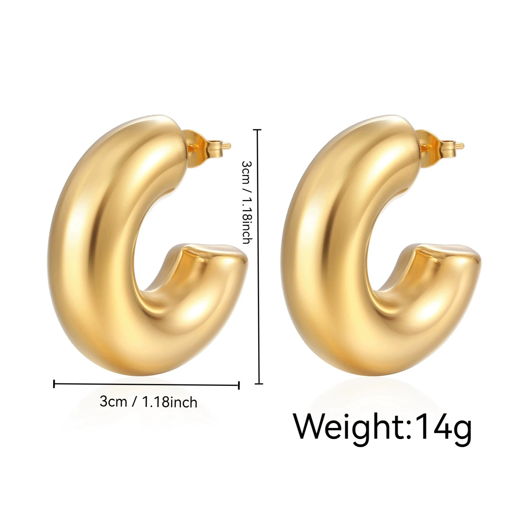 Geometric Hollow Earrings in 316L Surgical Steel | Vacuum Plated, Hypoallergenic & Lightweight Modern Jewelry | Multiple Shapes Available