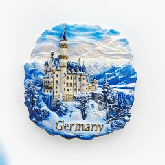 Оптовая продажа 3D-магнитов на холодильник из смолы с изображением замка Нойшванштайн, Германия - сувениры напрямую с завода в Иу.,Магнит на холодильник с изображением немецкого замка Нойшванштайн, объемная магнитная наклейка, сувенир из путешествия, подарок, украшение для дома.,CuteMag — персонализированные и оптовые магниты на холодильник.