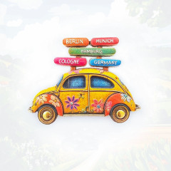 Оптовая продажа 3D-магнитов в виде немецкого автомобиля Beetle - Фабрика винтажных сувениров с цветами,Магнит на холодильник в виде немецкого жука, объемная магнитная наклейка, сувенир из путешествия, подарок для попутчика, милое украшение для дома.,CuteMag — персонализированные и оптовые магниты на холодильник.