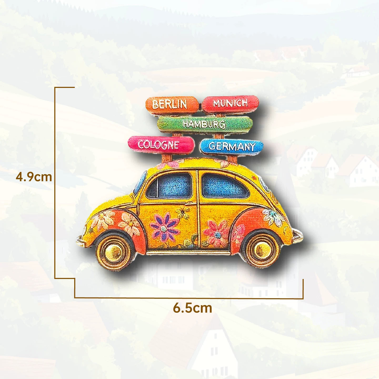 Which Factory is the Best for Wholesale and Custom Souvenir Fridge Magnets?Wholesale German Beetle Car 3D Magnets - Vintage Flower Souvenir Factory,German Beetle car refrigerator magnet, three-dimensional magnetic sticker, travel souvenir, companion gift, cute home decoration,CuteMag customized and wholesale refrigerator magnets