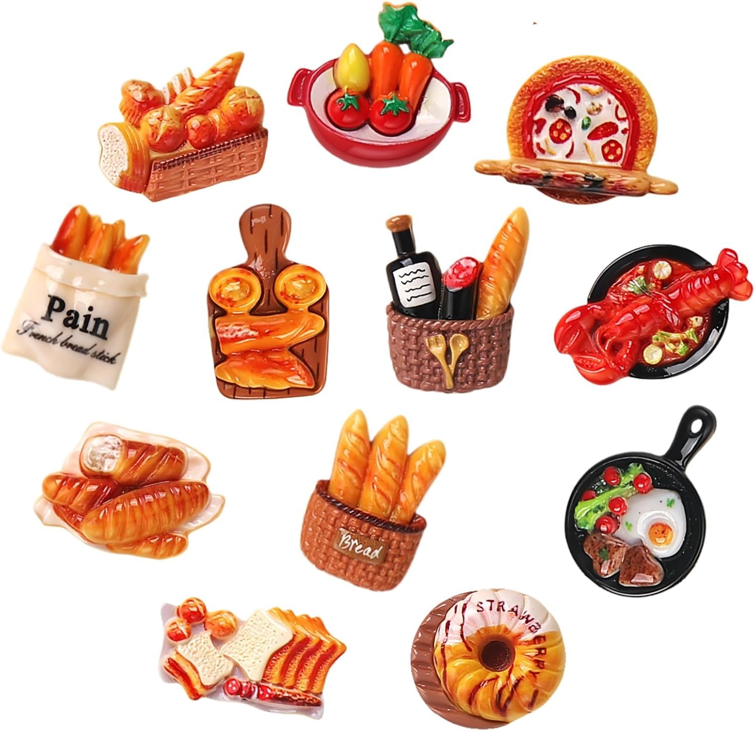 Cute Resin Fridge Magnets Set Wholesale - Colorful Kitchen Refrigerator Magnets for Home & Office, Whiteboard Magnetic Stickers for Photos, Notes, Memos & Shopping Lists (Bread & Foodie Series),Cute Resin Fridge Magnets Set Wholesale - Colorful Kitchen Refrigerator Magnets for Home & Office, Whiteboard Magnetic Stickers for Photos, Notes, Memos & Shopping Lists (Bread & Foodie Series),CuteMag customized and wholesale refrigerator magnets