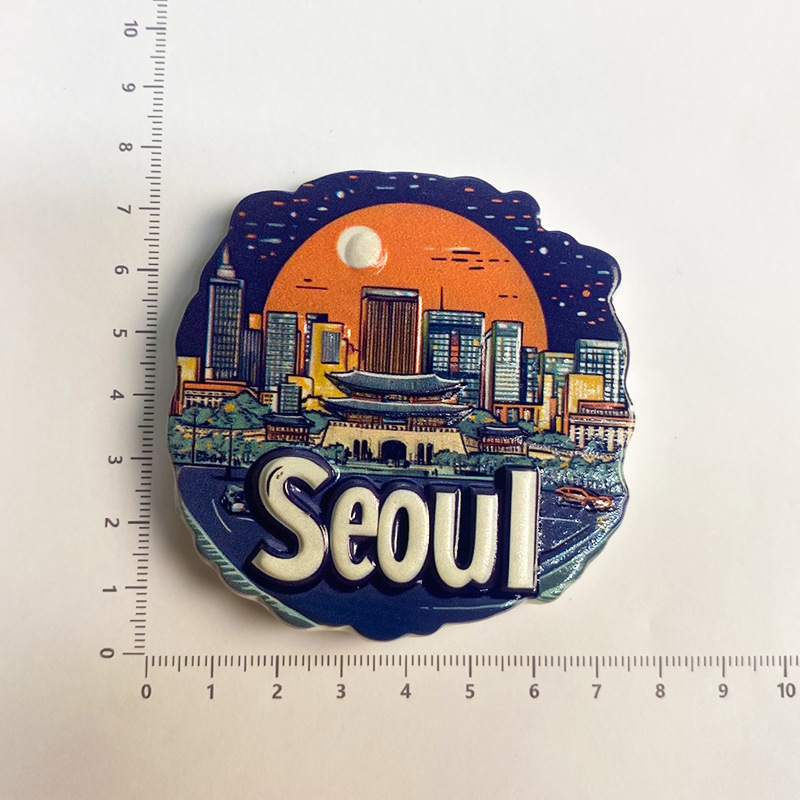 韩国首尔城市建筑风景文创冰箱贴磁贴个性创意旅游纪念品伴手礼,韩国首尔城市建筑风景文创冰箱贴磁贴个性创意旅游纪念品伴手礼,مغناطيس ثلاجة كيوت ماج مخصص وبيع بالجملة