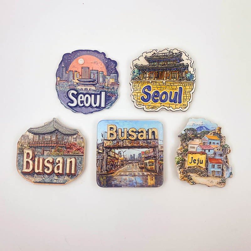 韩国首尔城市建筑风景文创冰箱贴磁贴个性创意旅游纪念品伴手礼,韩国首尔城市建筑风景文创冰箱贴磁贴个性创意旅游纪念品伴手礼,مغناطيس ثلاجة كيوت ماج مخصص وبيع بالجملة