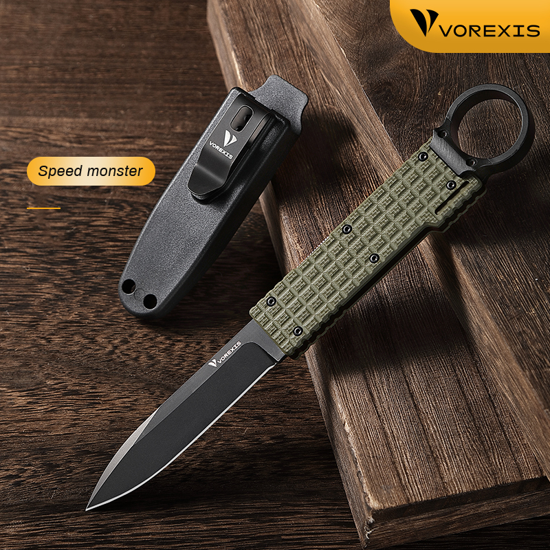 VOREXIS Portable Camping Knives for Men and Women Ideal for Camping Survival Hiking Daily Carrying and Gifts with Durable Green Handle