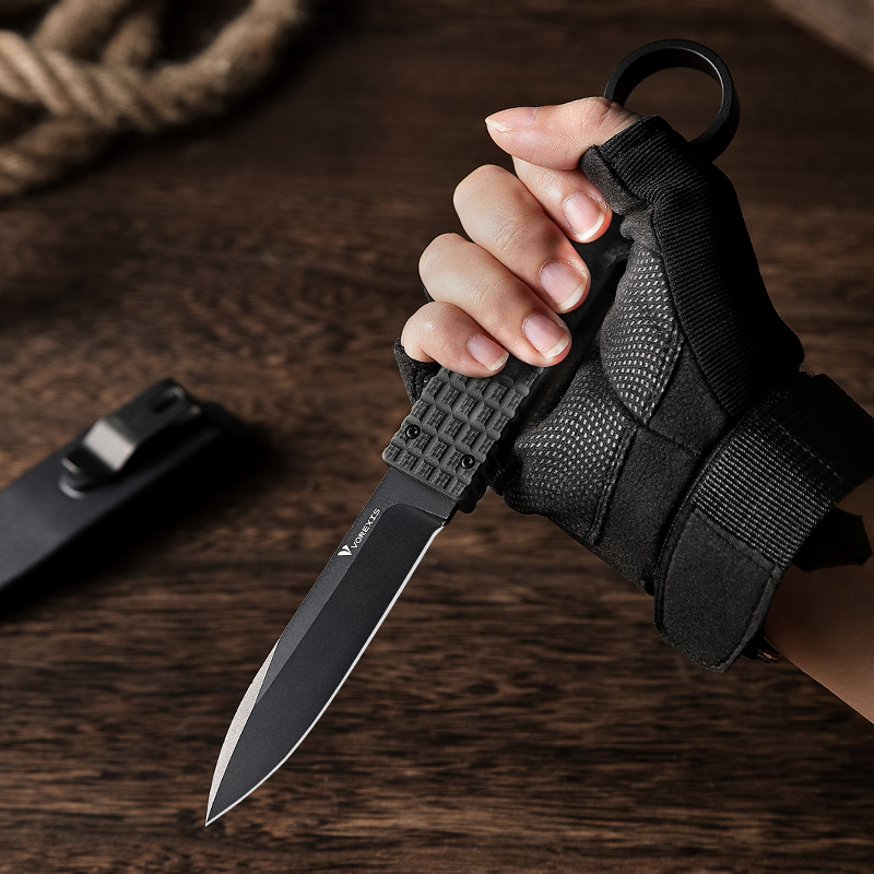 VOREXIS Portable Camping Knives for Men and Women Ideal for Camping Survival Hiking Daily Carrying and Gifts with Durable Green Handle