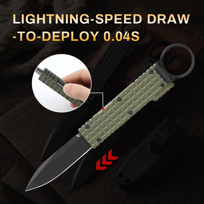 VOREXIS Portable Camping Knives for Men and Women Ideal for Camping Survival Hiking Daily Carrying and Gifts with Durable Green Handle