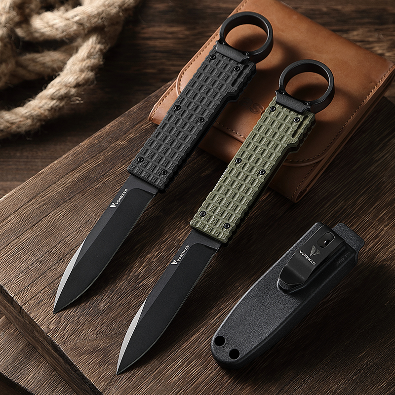 VOREXIS Portable Camping Knives for Men and Women Ideal for Camping Survival Hiking Daily Carrying and Gifts with Durable Green Handle