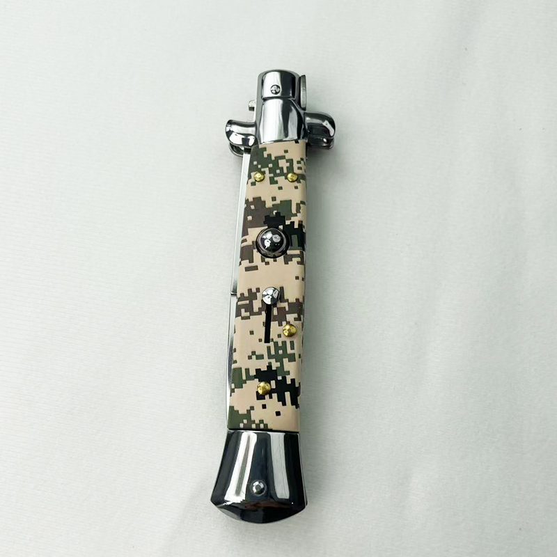 11 Inch AKC Side Open Folding Knife, High Heel Shaped, Camo  Men’s Top Pick