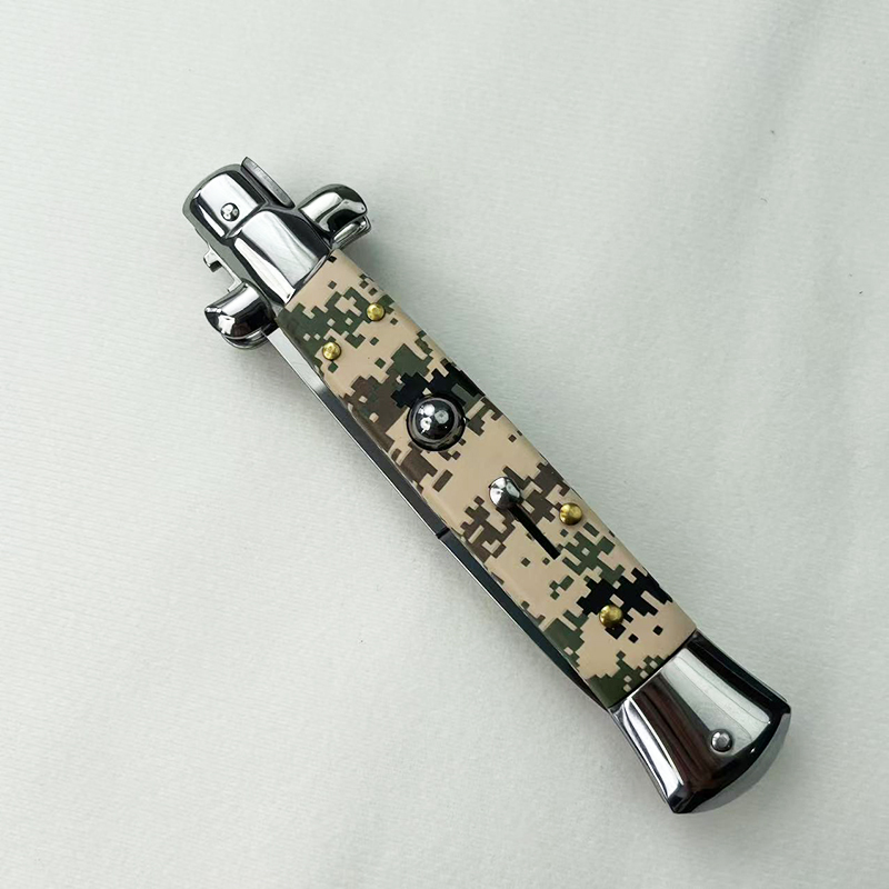 11 Inch AKC Side Open Folding Knife, High Heel Shaped, Camo  Men’s Top Pick