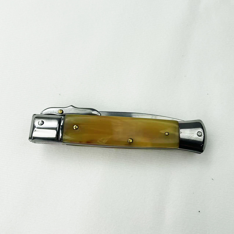 9 Inch AKC Side Open Folding Knife, Patriot High Heel Style,Resin Handle