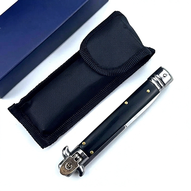 11" AKC Side Open Switchblade | High-End Wood Handle, Metal Pommel, Stainless Steel