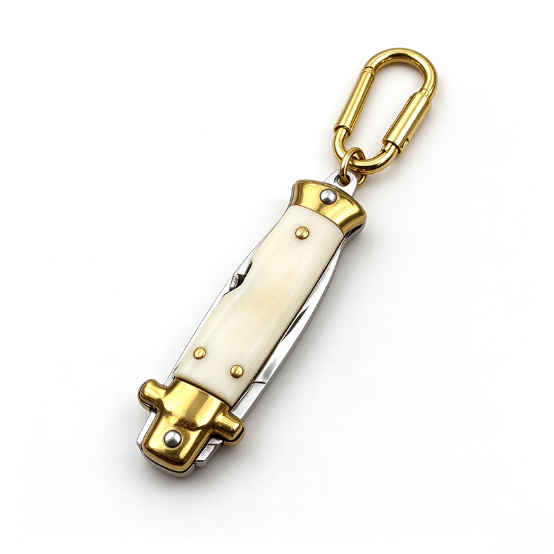 Mini AKC Auto Knife, Keychain Portable EDC Knife, White Version