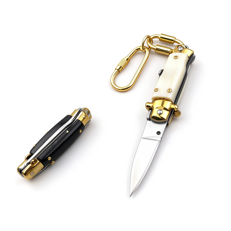 Mini AKC Auto Knife, Keychain Portable EDC Knife, White Version