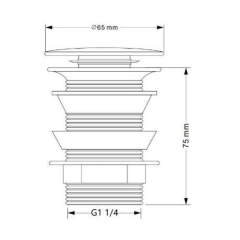 OPITRUELY 1 1/4 inch Plastic Bathroom Basin Drain With Overflow C196