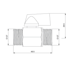 OPITRUELY 1/4" Bathroom Brass Mini Ball Valve