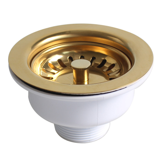 OPITRUELY Home Stainless Steel Golden Kitchen Sink Strainer