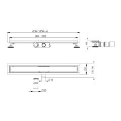 OPITRUELY Stainless Steel Bathroom Linear Floor Drain