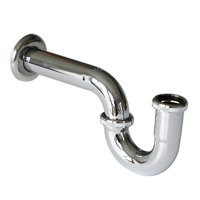 OPITRUELY 1 1/4 inch Brass Chrome Bathroom Basin P-Trap P015